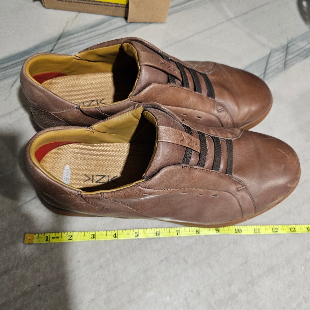 KIZIK Men's Brown Leather Slip On Sneakers Size 14M - Picture 7 of 7